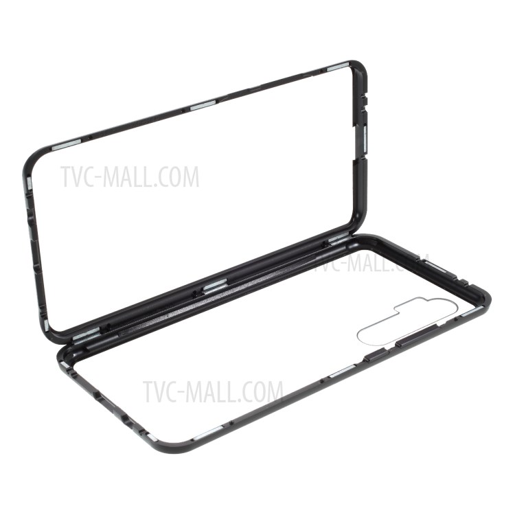 Detachable Magnetic Metal Frame + Double-sided Tempered Glass Case Phone Shell for Xiaomi Mi Note 10 Lite - Black-1