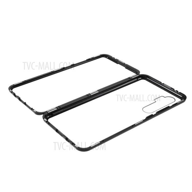 Detachable Magnetic Metal Frame + Double-sided Tempered Glass Case Phone Shell for Xiaomi Mi Note 10 Lite - Black-2