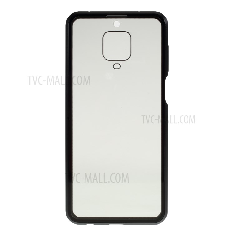 Structure Métallique Magnétique Amovible + Double Face Trempé Couvercle Anti-coup D'oeil De Verre Pour Xiaomi Redmi Note 9 Note Pro / Redmi 9s / Note Redmi 9 Pro Max - Noir-3