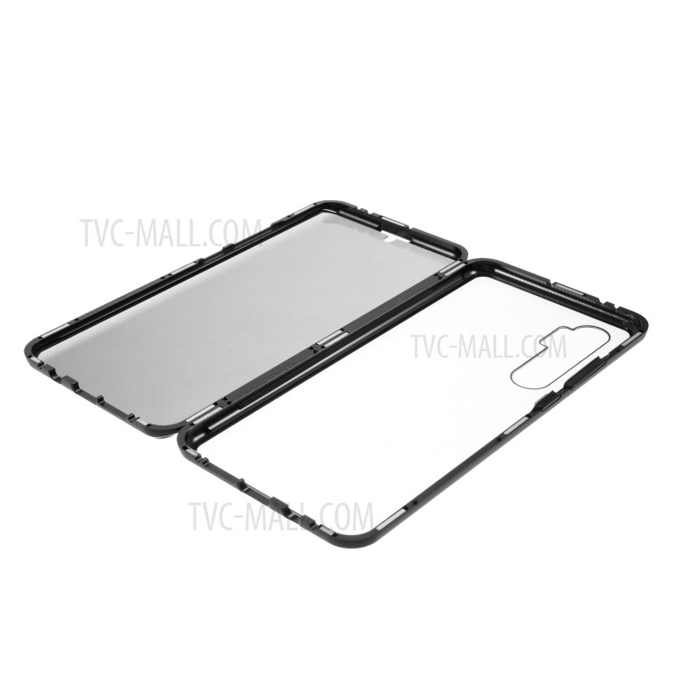 Detachable Magnetic Metal Frame + Double-sided Tempered Glass Anti-peep Cover Case for Xiaomi Mi Note 10 Lite - Black-2