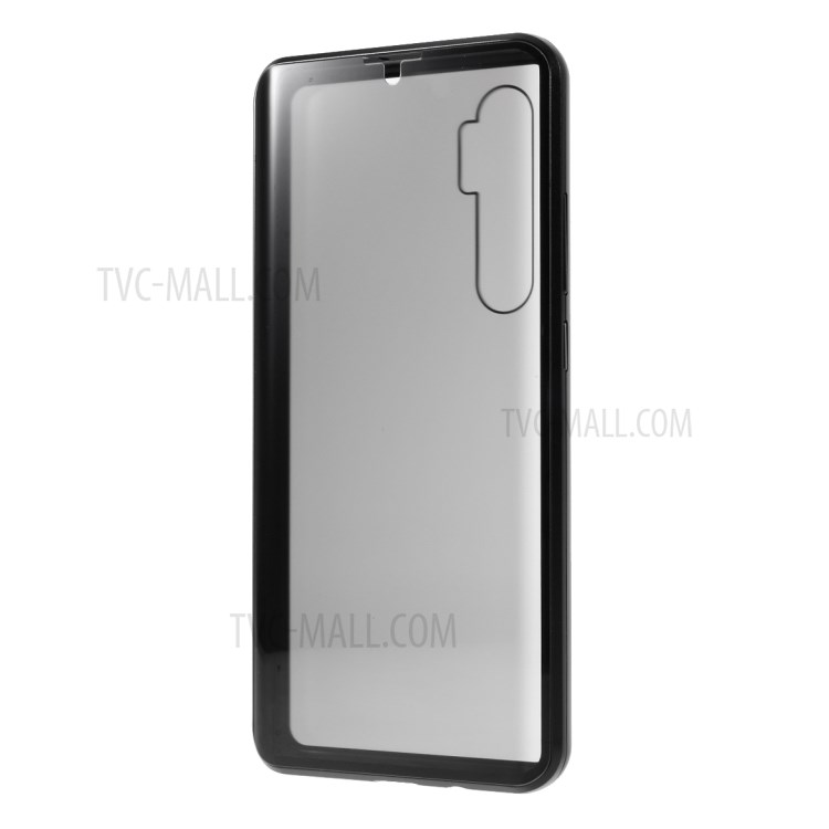 Detachable Magnetic Metal Frame + Double-sided Tempered Glass Anti-peep Cover Case for Xiaomi Mi Note 10 Lite - Black-4