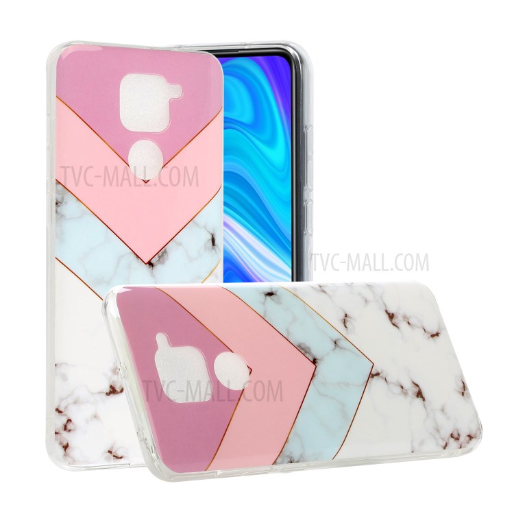 Marble Pattern IMD TPU Back Case for Xiaomi Redmi Note 9 - Style B-1