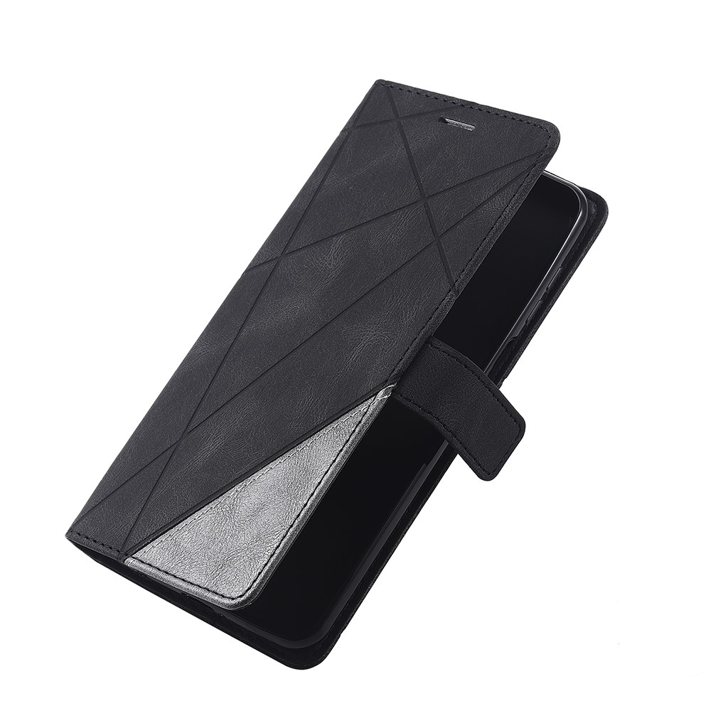 Color Blocking Stylish Design Leather Shell for Xiaomi Redmi Note 9S/Note 9 Pro/Note 9 Pro Max - Black-10