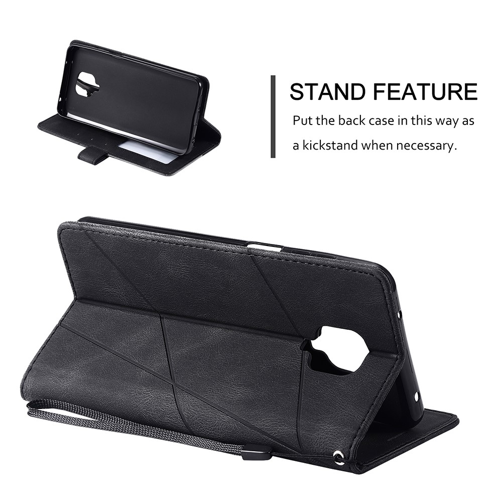 Color Blocking Stylish Design Leather Shell for Xiaomi Redmi Note 9S/Note 9 Pro/Note 9 Pro Max - Black-2