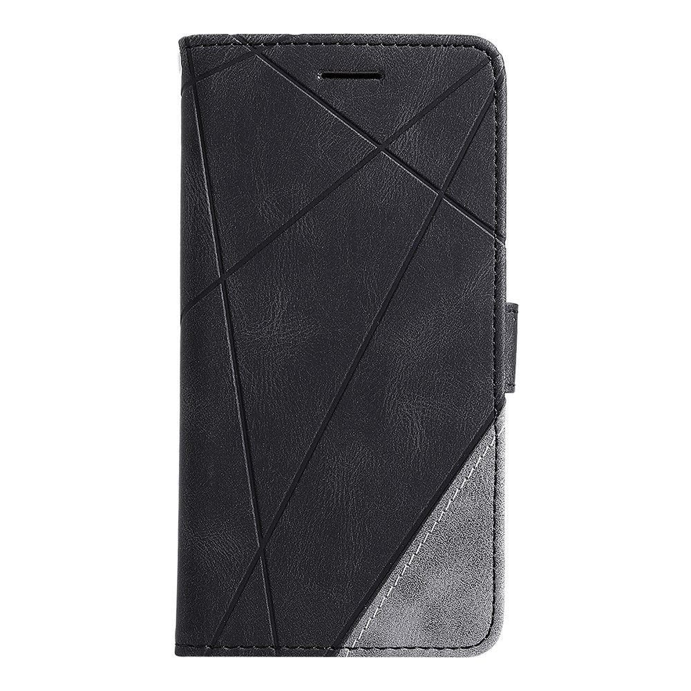 Color Blocking Stylish Design Leather Shell for Xiaomi Redmi Note 9S/Note 9 Pro/Note 9 Pro Max - Black-5