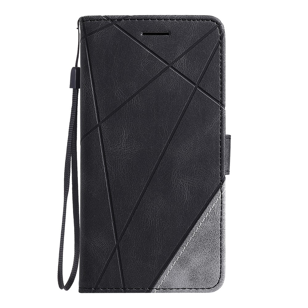 Color Blocking Stylish Design Leather Shell for Xiaomi Redmi Note 9S/Note 9 Pro/Note 9 Pro Max - Black-6