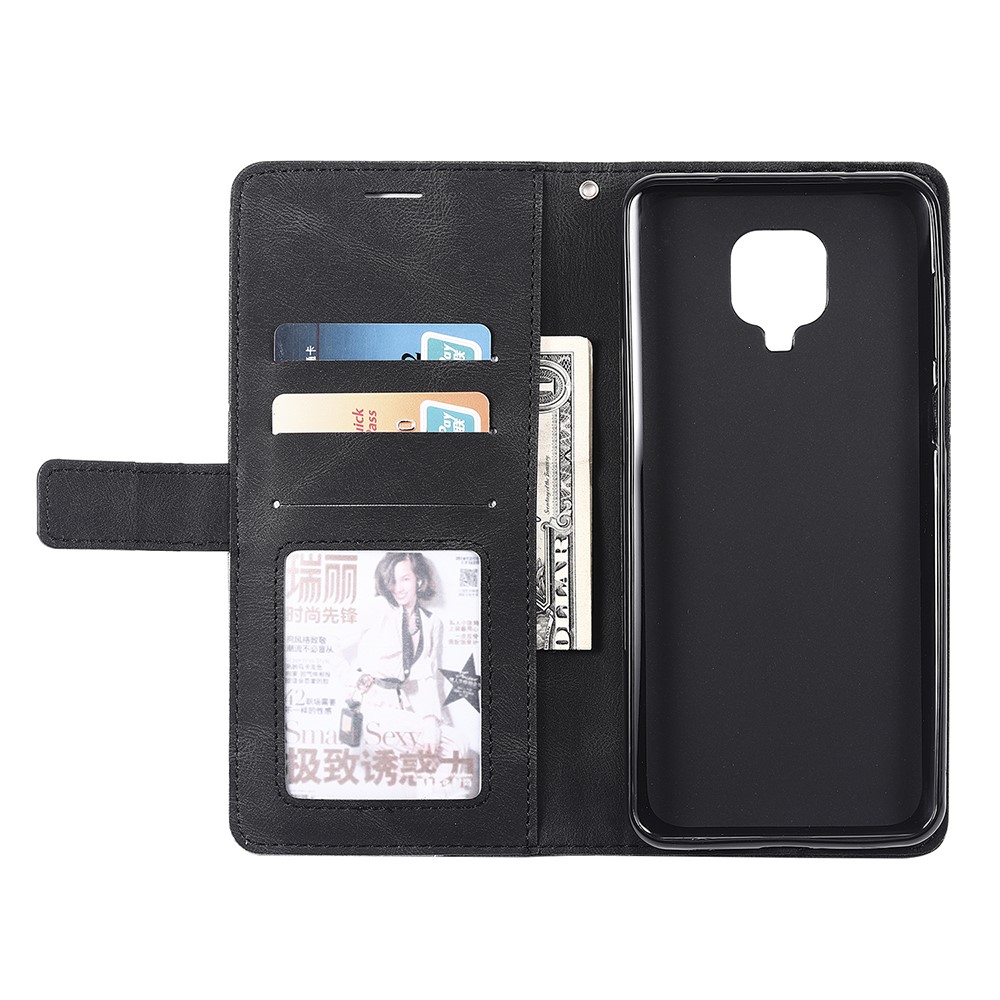 Color Blocking Stylish Design Leather Shell for Xiaomi Redmi Note 9S/Note 9 Pro/Note 9 Pro Max - Black-7