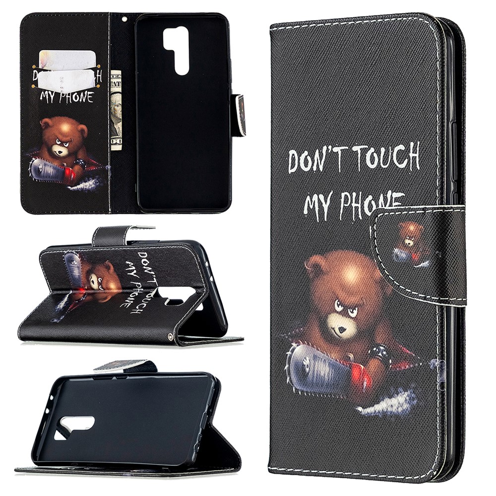 Imprimir Shell Telefone Celular De Couro De Pele Para Xiaomi Redmi 9 - Urso-1