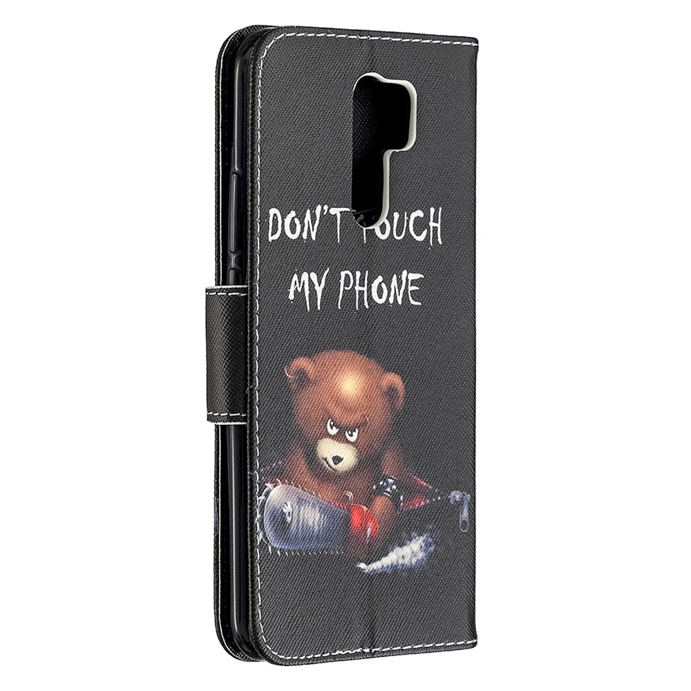 Imprimir Shell Telefone Celular De Couro De Pele Para Xiaomi Redmi 9 - Urso-3