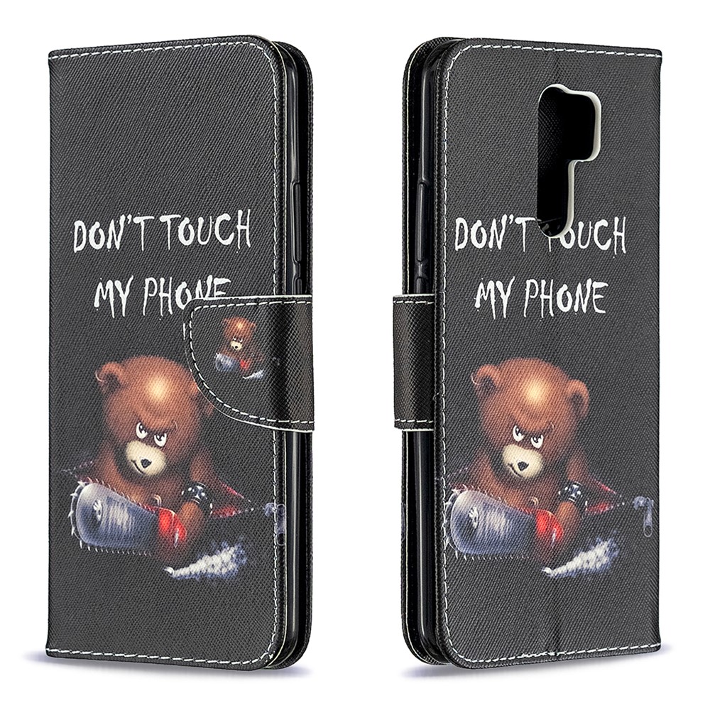 Imprimir Shell Telefone Celular De Couro De Pele Para Xiaomi Redmi 9 - Urso-4