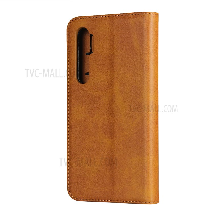 Auto-absorbed Leather Stylish Unique Case for Xiaomi Mi Note 10 Lite - Brown-3