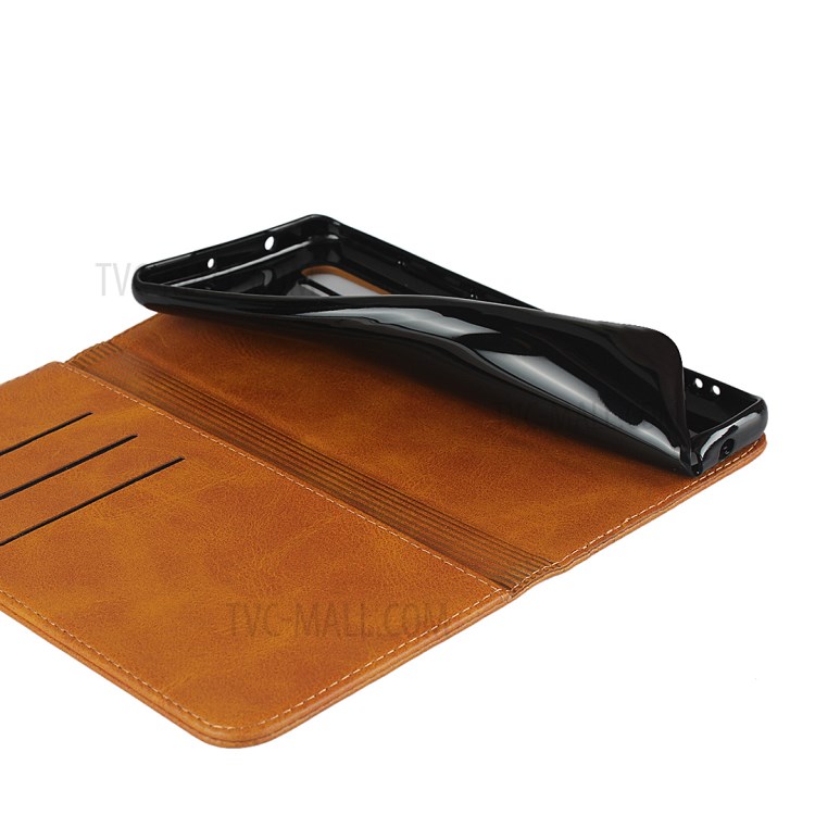 Auto-absorbed Leather Stylish Unique Case for Xiaomi Mi Note 10 Lite - Brown-7