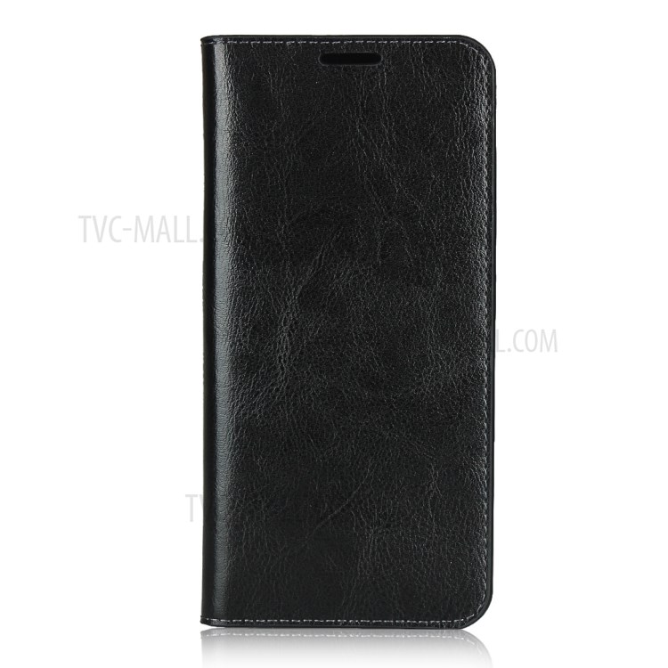 Crazy Horse Skin Genuine Leather Shell for Xiaomi Mi Note 10 Lite - Black-2