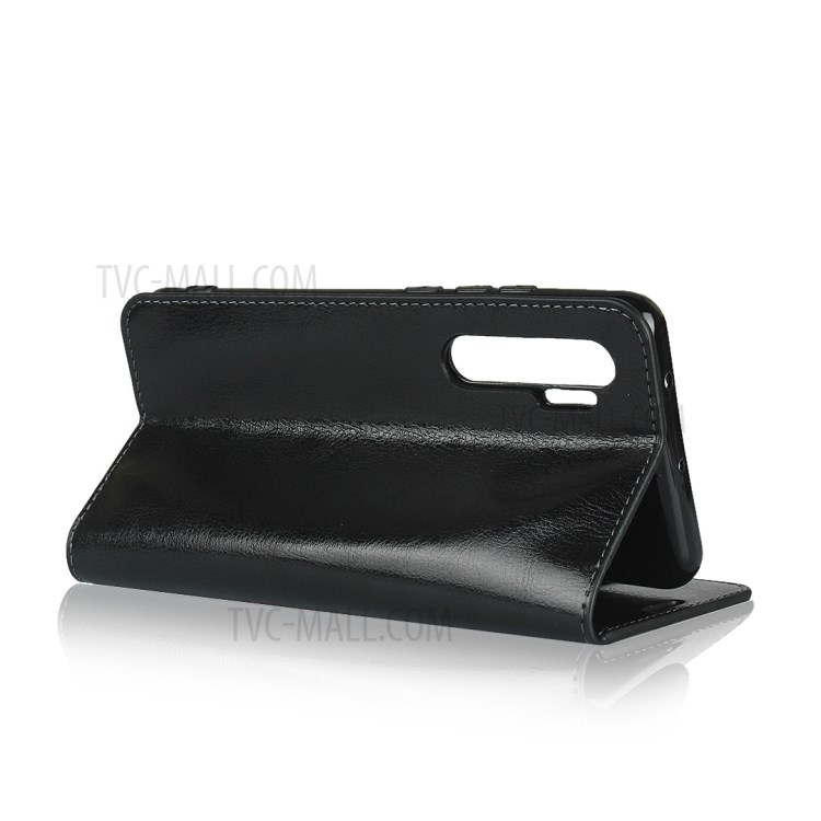 Crazy Horse Skin Genuine Leather Shell for Xiaomi Mi Note 10 Lite - Black-5