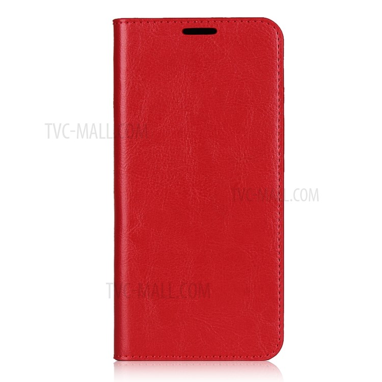 Crazy Horse Skin Genuine Leather Shell for Xiaomi Mi Note 10 Lite - Red-2