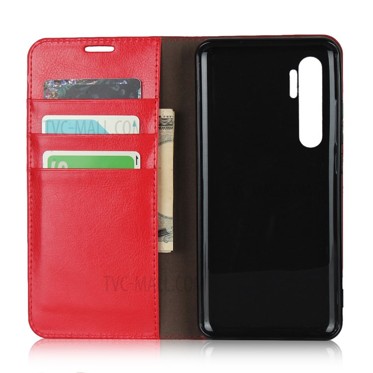 Crazy Horse Skin Genuine Leather Shell for Xiaomi Mi Note 10 Lite - Red-4