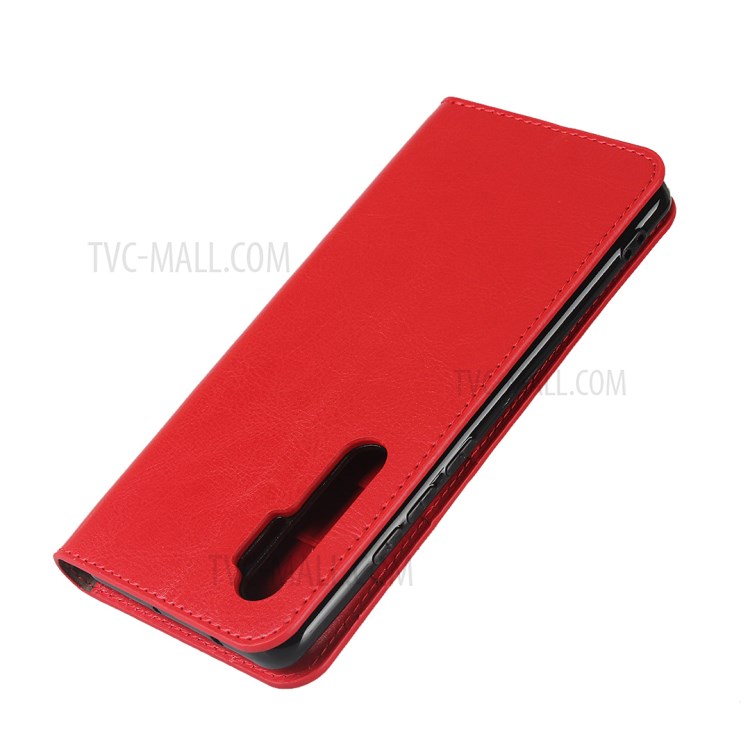 Crazy Horse Skin Genuine Leather Shell for Xiaomi Mi Note 10 Lite - Red-6