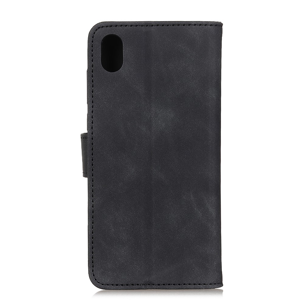 KHAZNEH Vintage Style Leather Wallet Stand Case for Xiaomi Redmi 9A - Black-2