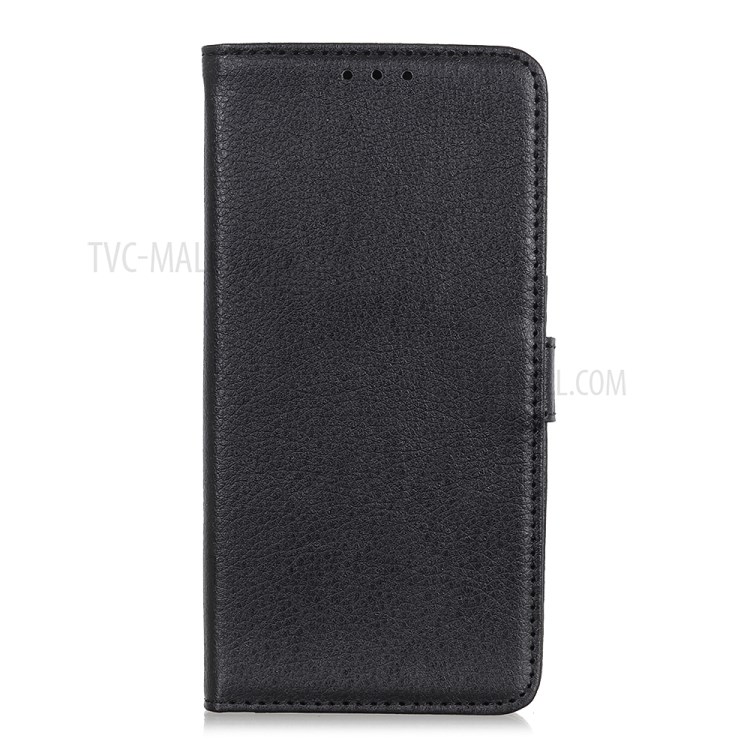 Litchi Skin Cover with Wallet Leather Case for Xiaomi Redmi 9A - Black-2