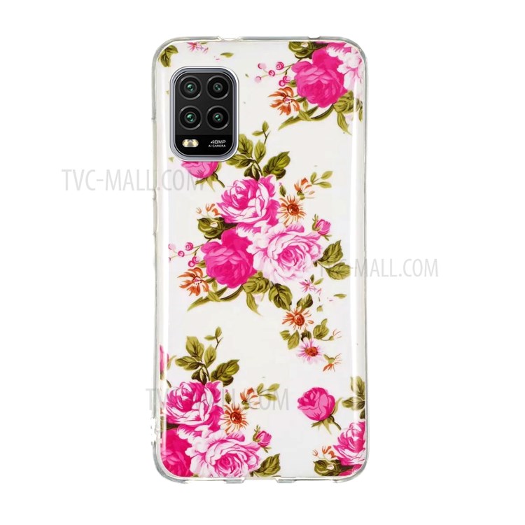 Noctilucente IMD TPU Shell Case Para Xiaomi Mi 10 Lite 5G - Flores Vívidas-2