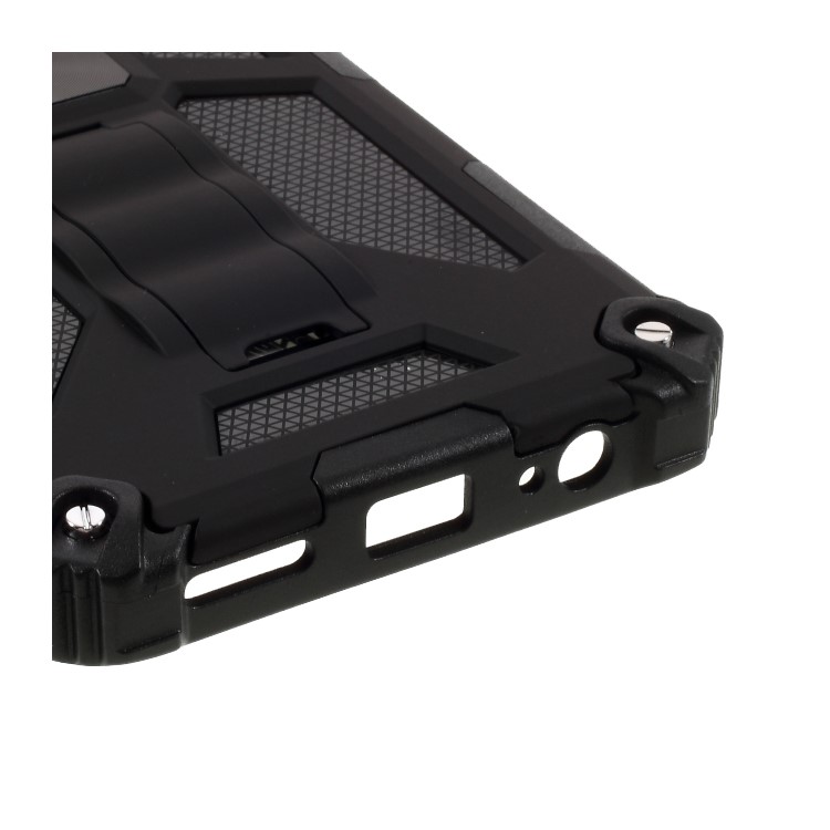 Kickstand Armor Dropproof PC TPU Cover Shell with Magnetic Metal Sheet for Xiaomi Redmi Note 9/10X 4G - Black-4