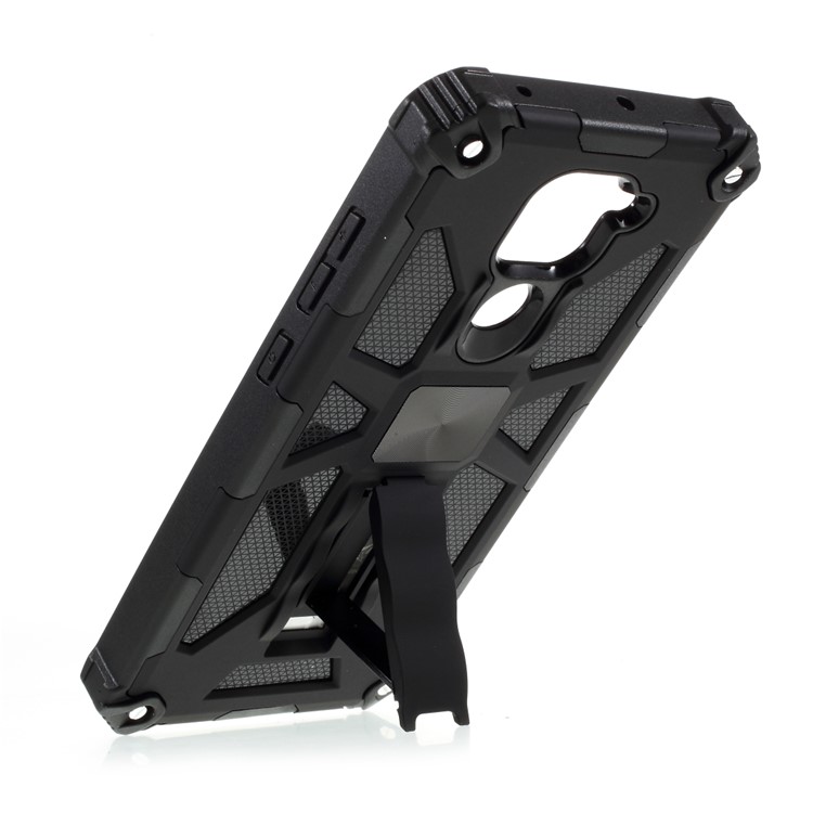 Kickstand Armor Dropproof PC TPU Cover Shell with Magnetic Metal Sheet for Xiaomi Redmi Note 9/10X 4G - Black-5