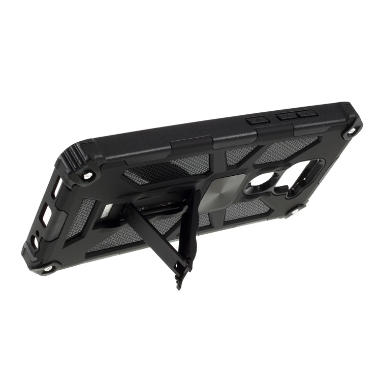 Kickstand Armor Dropproof PC TPU Cover Shell with Magnetic Metal Sheet for Xiaomi Redmi Note 9/10X 4G - Black-6