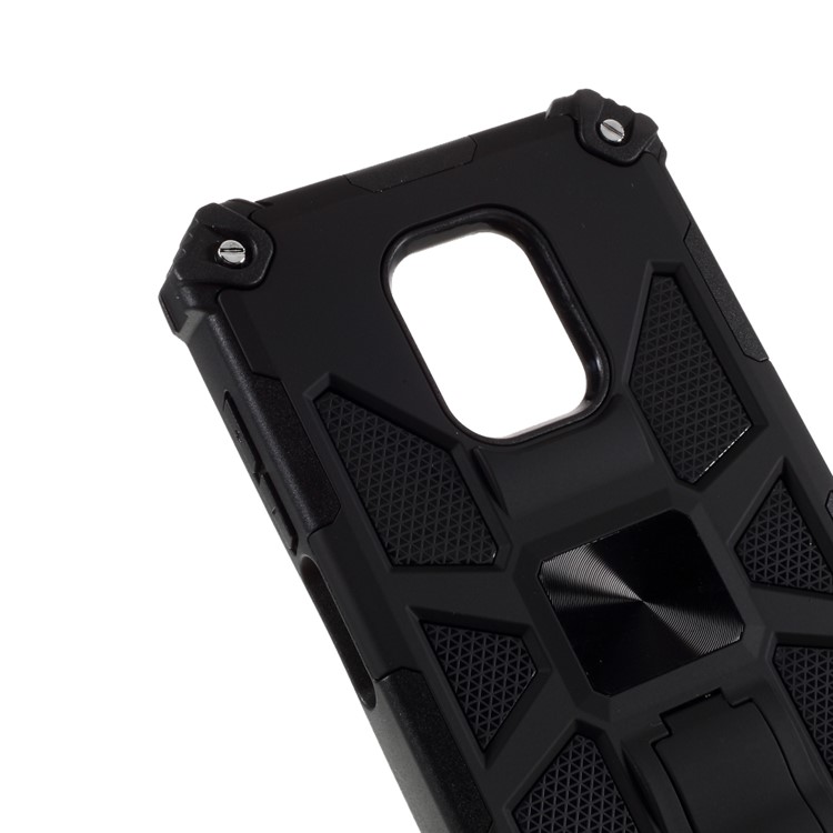 Kickstand Armor Dropproof PC TPU Shell Case with Magnetic Metal Sheet for Xiaomi Redmi Note 9 Pro/9 Pro Max/9S - Black-3