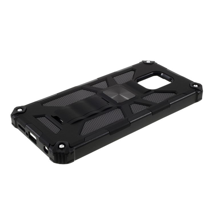 Kickstand Armor Dropproof PC TPU Shell Case with Magnetic Metal Sheet for Xiaomi Redmi Note 9 Pro/9 Pro Max/9S - Black-4