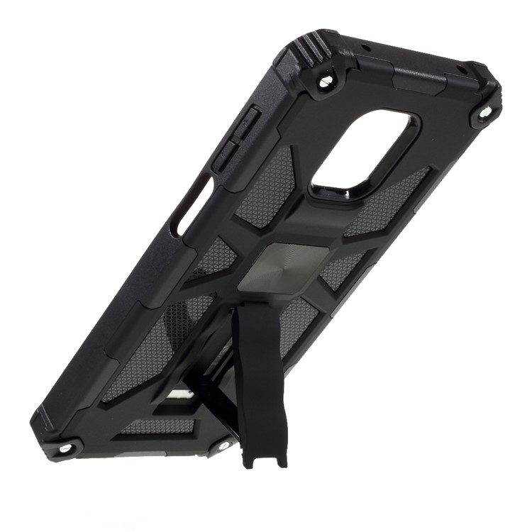 Kickstand Armor Dropproof PC TPU Shell Case with Magnetic Metal Sheet for Xiaomi Redmi Note 9 Pro/9 Pro Max/9S - Black-7