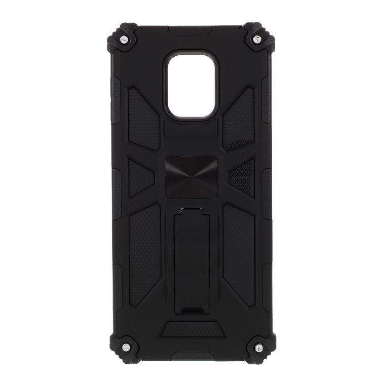 Kickstand Armor Dropproof PC TPU Shell Case with Magnetic Metal Sheet for Xiaomi Redmi Note 9 Pro/9 Pro Max/9S - Black-9