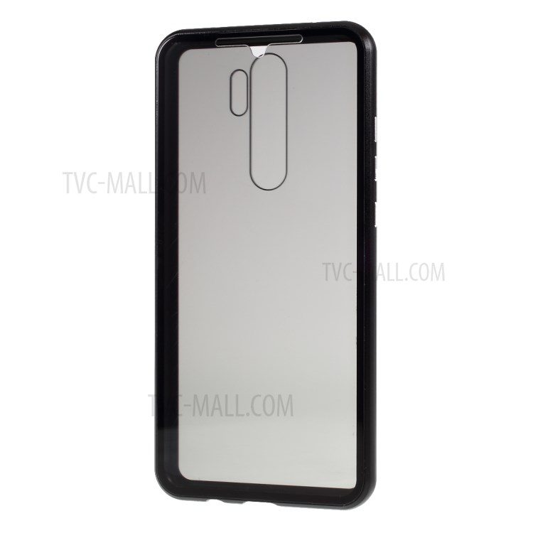 Anti-peep Metal Frame + Tempered Glass All-around Protection Cover for Xiaomi Redmi Note 8 Pro - Black-4