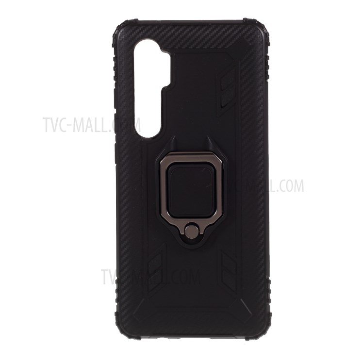 TPU with Finger Ring Kickstand Stylish Case for Xiaomi Mi Note 10 Lite - Black-1