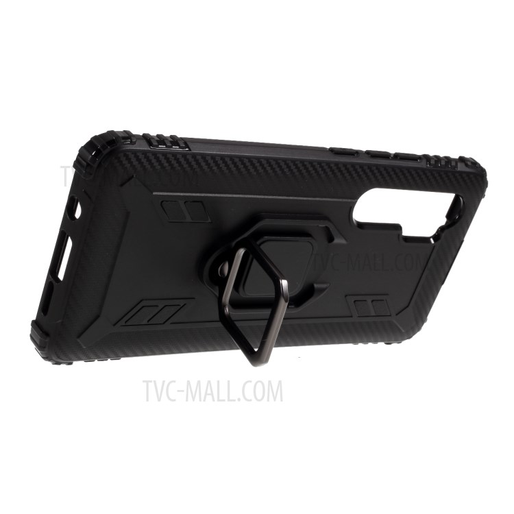 TPU with Finger Ring Kickstand Stylish Case for Xiaomi Mi Note 10 Lite - Black-8