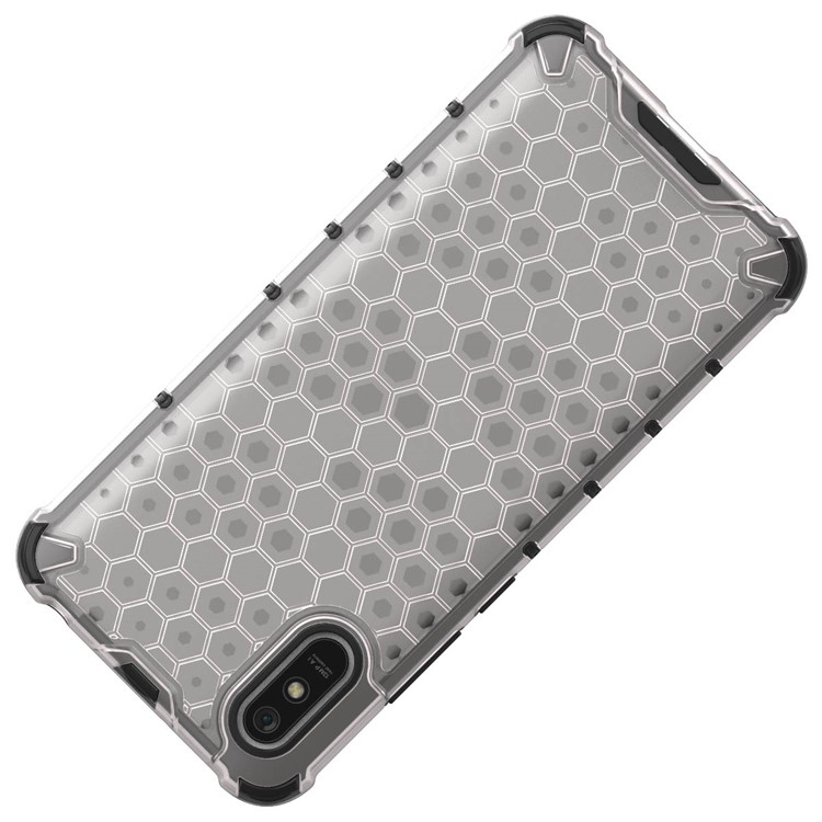 Honeycomb Patrón de Choque TPU + PC Combo Combo Combo Para Xiaomi Redmi 9a - Blanco