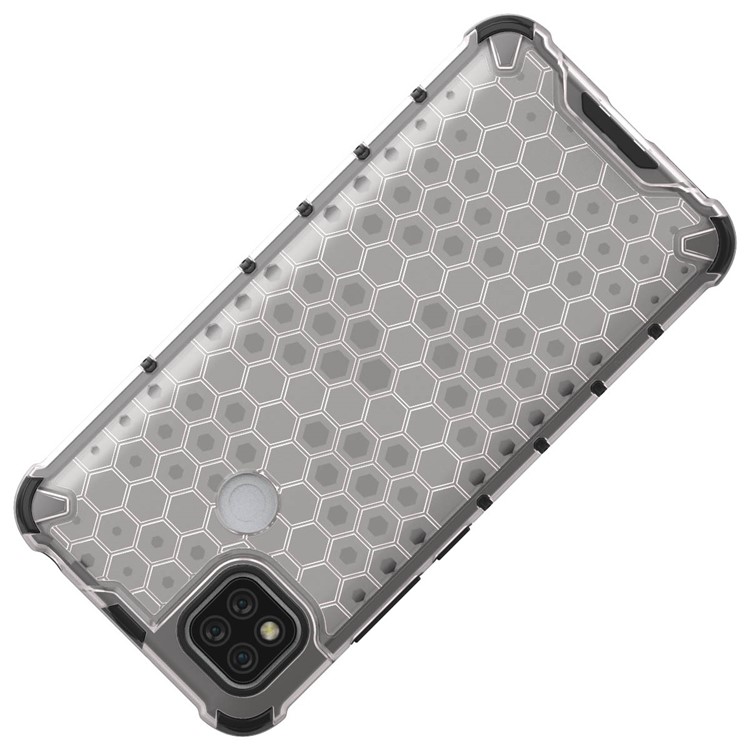 Honeycomb Pattern Shock-prooble TPU + PC Гибридный Корпус Для Xiaomi Redmi 9C/9C NFC - Белый