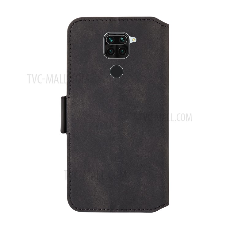 Retro Style Splicing Matte Leather Shell for Xiaomi Redmi Note 9/Redmi 10X 4G - Black-5