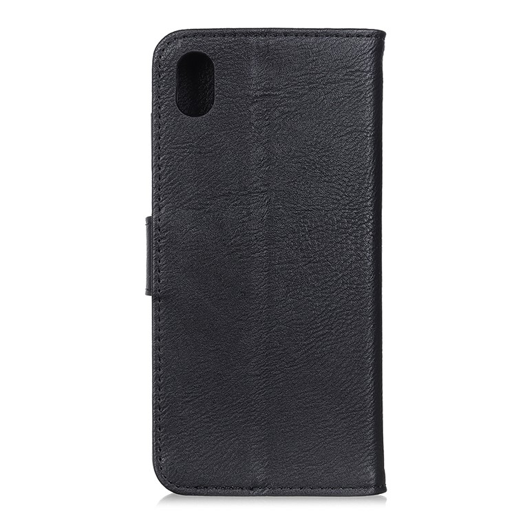 Khazneh Leder Brieftasche Hülle Für Xiaomi Redmi 9A - Schwarz