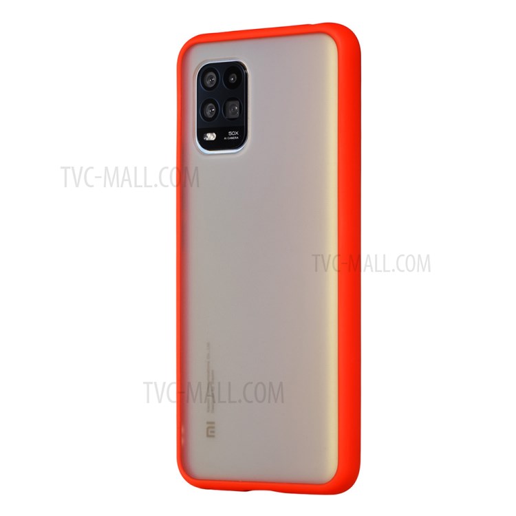 Matte Skin Drop-resistant PC + TPU Shell for Xiaomi Mi 10 Lite 5G - Red-2