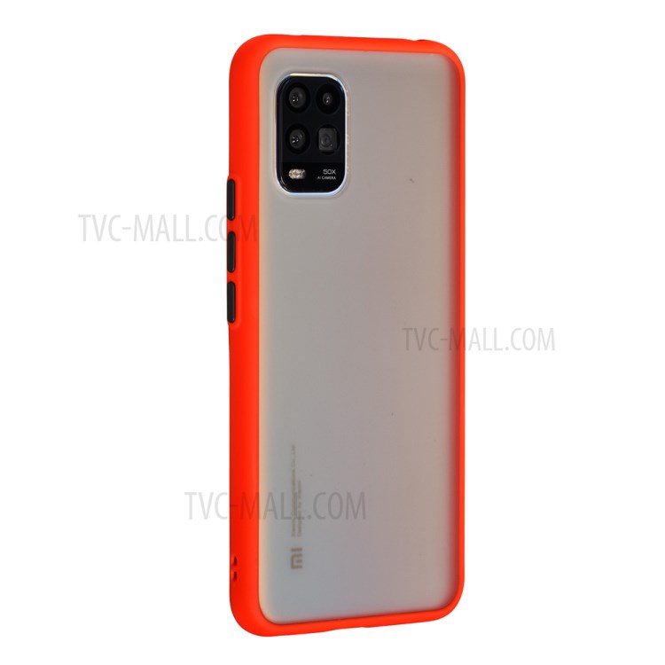 Matte Skin Drop-resistant PC + TPU Shell for Xiaomi Mi 10 Lite 5G - Red-4