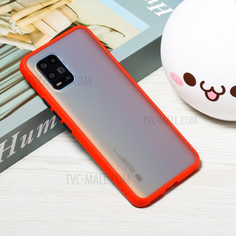 Matte Skin Drop-resistant PC + TPU Shell for Xiaomi Mi 10 Lite 5G - Red-7