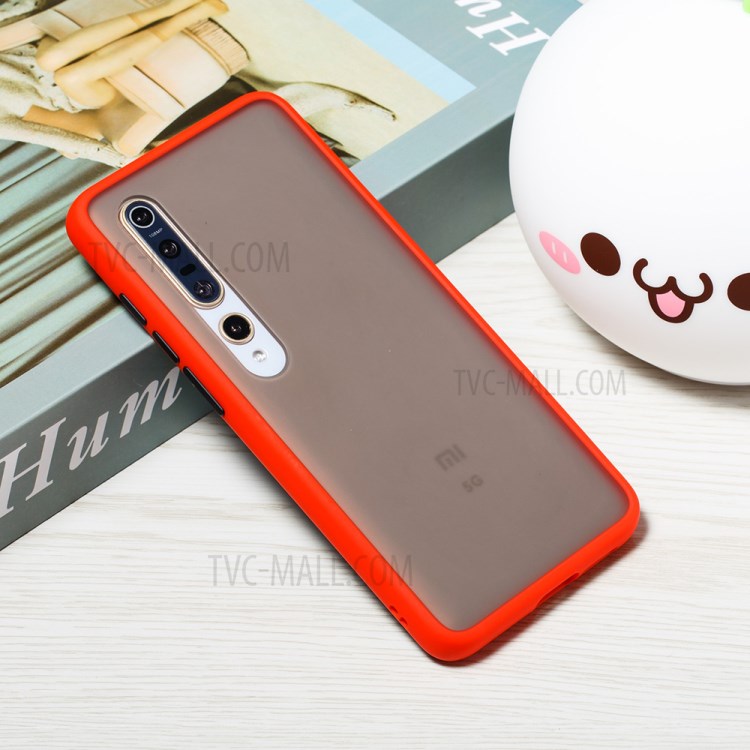 Matte Skin Drop-resistant PC + TPU Cover for Xiaomi Mi 10/Mi 10 Pro - Red-7