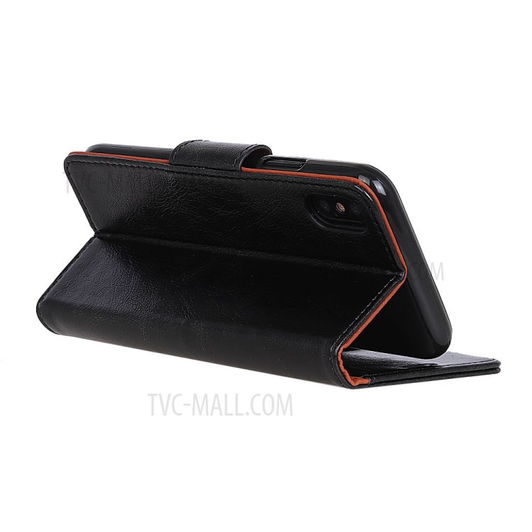 Nappa Texture Split Leather Wallet Mobile Phone Case for Xiaomi Redmi 9A - Black-11