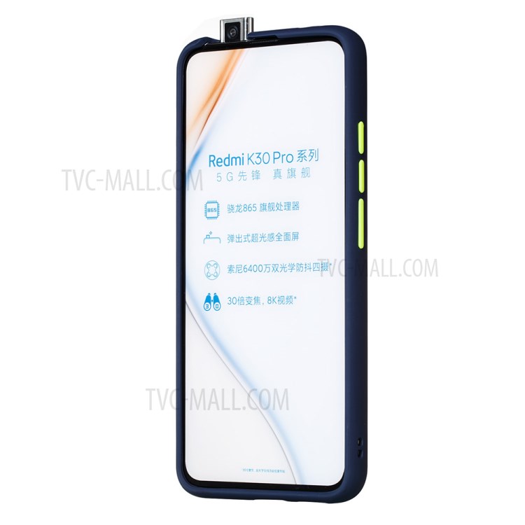 Matte Skin Drop-resistant PC + TPU Cover for Xiaomi Redmi K30 Pro/Poco F2 Pro - Dark Blue-3