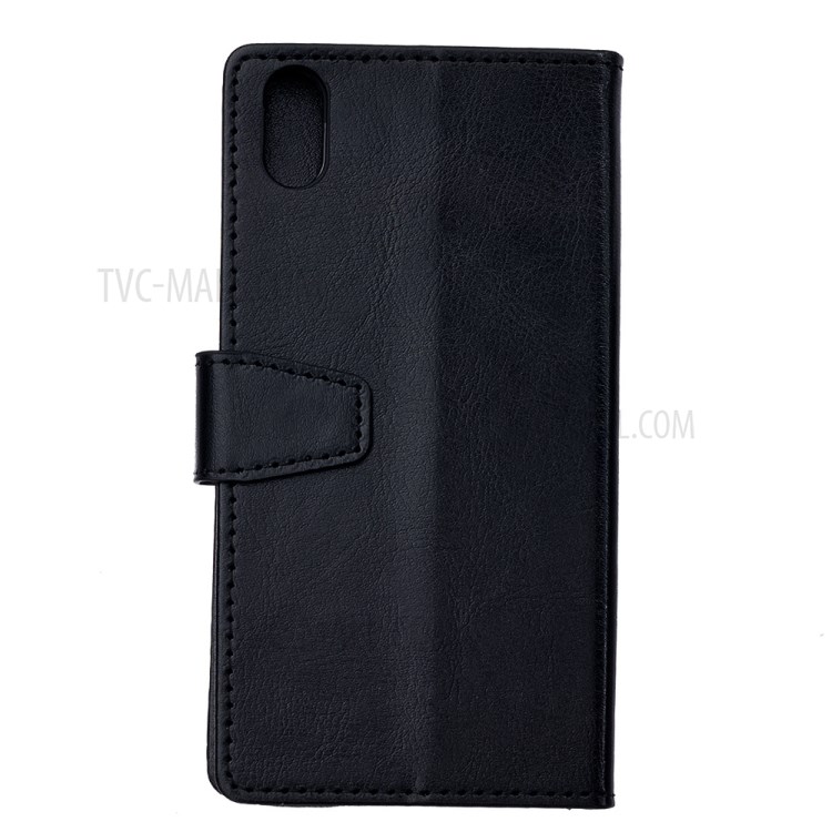 Crazy Horse Wallet Stand Leather Phone Casing for Xiaomi Redmi 9A - Black-2