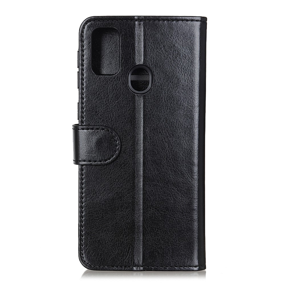 Crazy Horse Wallet Stand Leather Phone Cover for Xiaomi Redmi 9C - Black-3