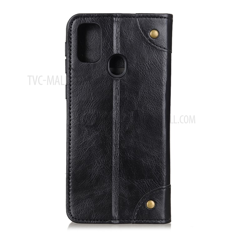 Crazy Horse Auto-absorbed Split Leather Protection Shell for Xiaomi Redmi 9C - Black-3