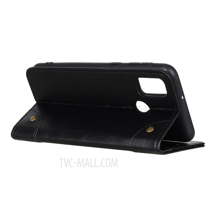 Crazy Horse Auto-absorbed Split Leather Protection Shell for Xiaomi Redmi 9C - Black-4