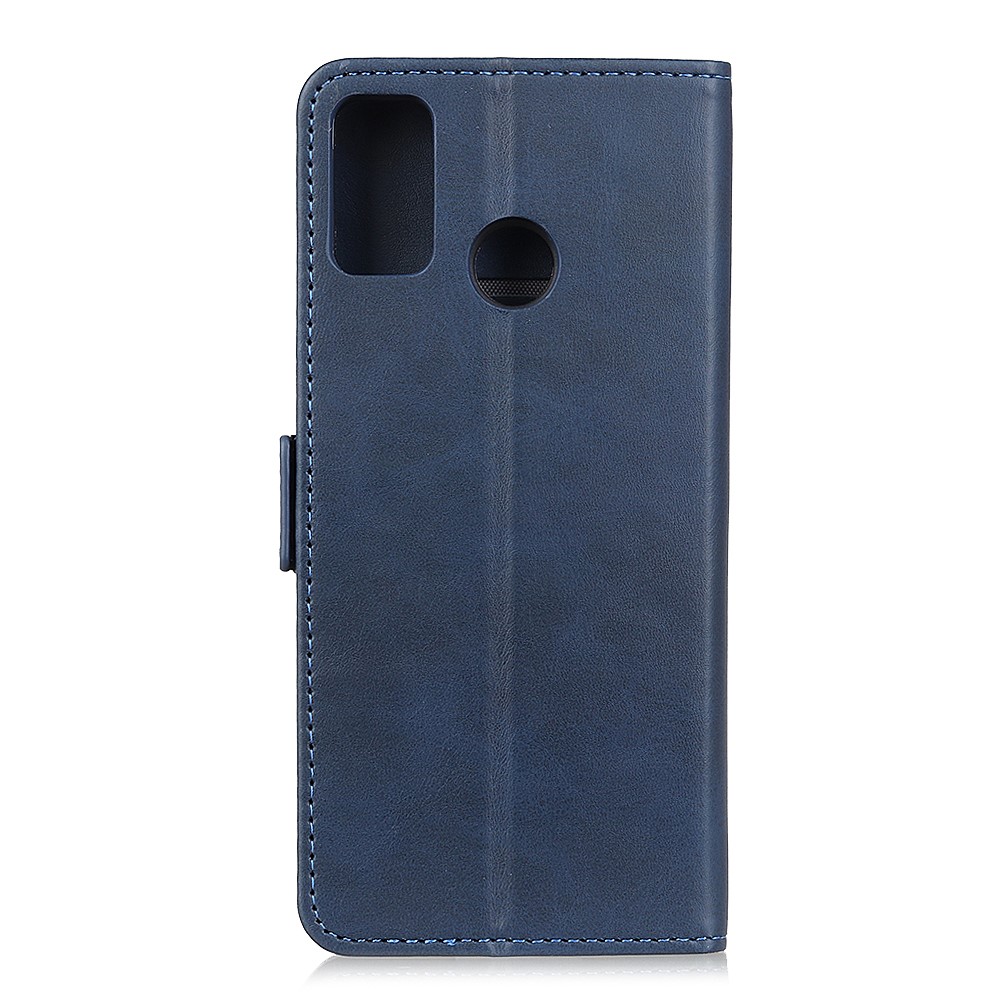 Magnetic Leather Stand Wallet Protective Case for Xiaomi Redmi 9C - Blue-3