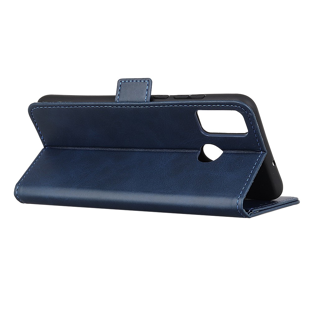 Magnetic Leather Stand Wallet Protective Case for Xiaomi Redmi 9C - Blue-4